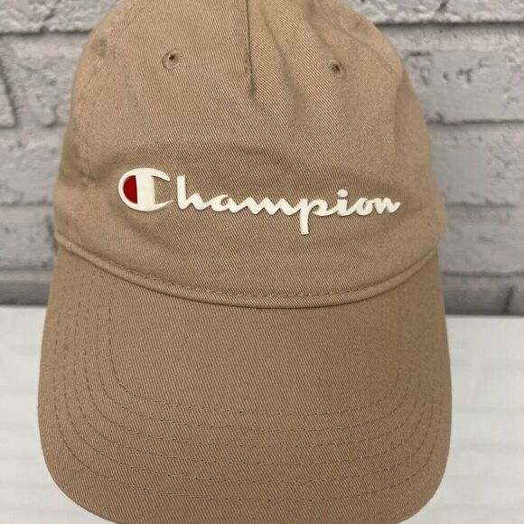 Champion Accessories - Champion Unisex Tan White Logo Sports Cap Hat OSFA